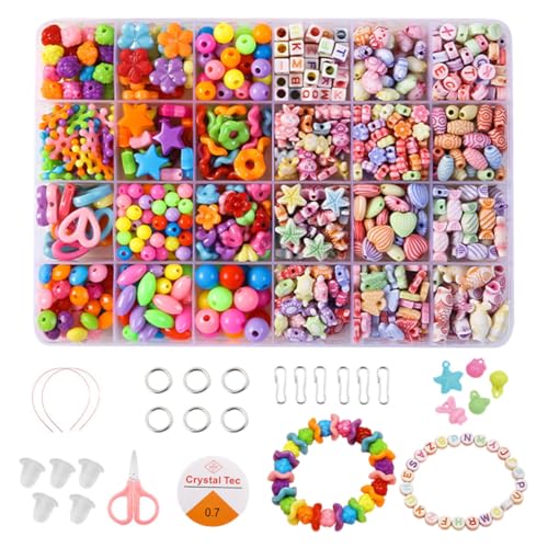 Image of SANNIDHI Bracelet Making Set DIY Beads Kit for Kids, Cute Jewellery Making Kit for Girls, 24-Grid Assorted Beads Letter Jewelry DIY Friendship Bracelet Gift Birthday Toys for Girls 7-14 Years