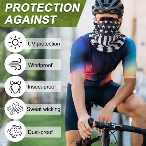 Image of Bonuci 100 Pcs Neck Gaiter Bulk Seamless Neck Gaiter Face Coverings Breathable Elastic Headwear Bandana for Women Men