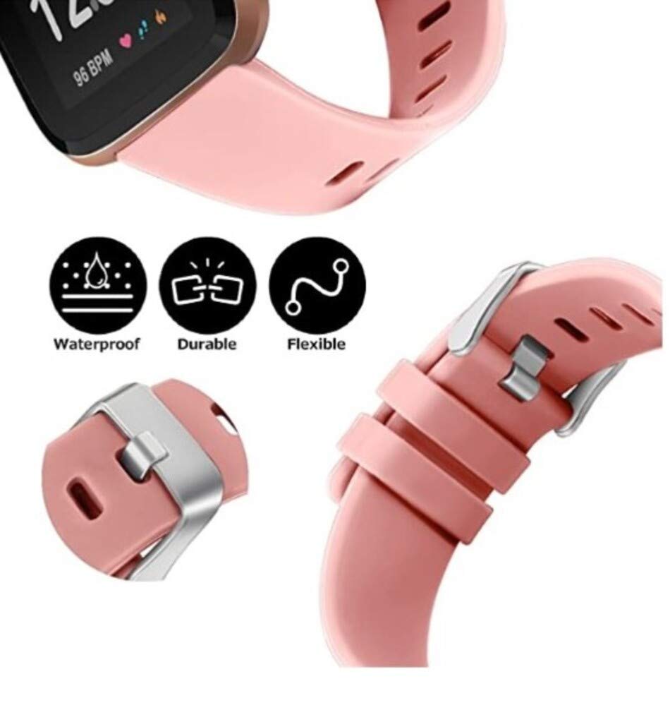 Hiramak Replacement Strap Compatible with Fitbit Versa 1, 2, Pink, S-M - Image 2