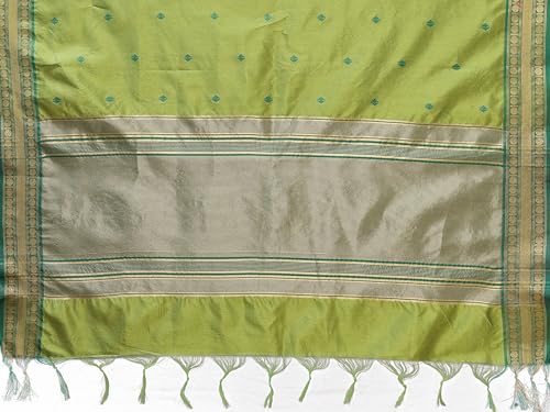 Image of Sidhidata Women's Cotton Silk Jacquard Boardered Saree With Unstitched Blouse Piece (Kalyani)