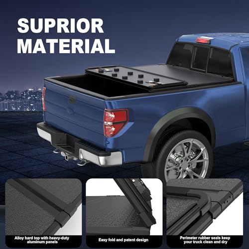 Image of KUIPERAUTO 5FT Hard Tri Truck Bed Tonneau Cover Compatible for 2019-2026 Ford Ranger,60inch