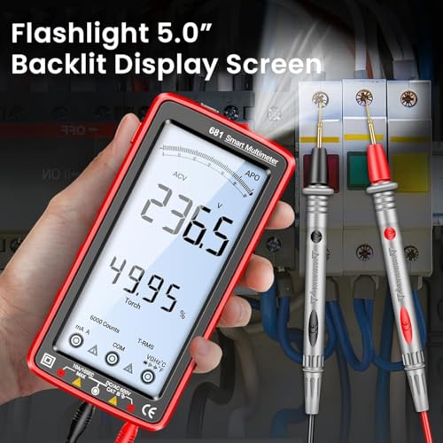 Image of Serplex Digital Multimeter Tester Auto-Ranging TRMS 6000 Counts Voltmeter Smart USB Rechargeable Meter Measures AC /DC Current /NCV /Voltage /Ohm /Amp /Resistance /Diodes /Countinuity /Capacitance /Temperature