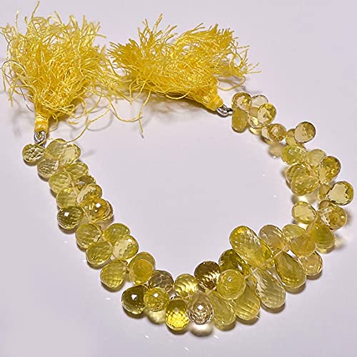 Quartz citron facetté en gouttes pour création de bijoux uniques