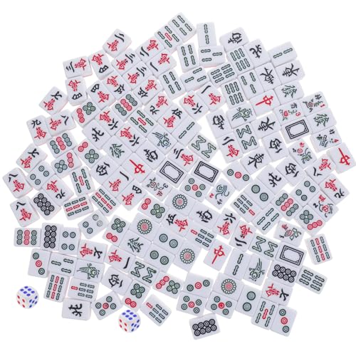 Jeu de Mahjong Miniature Portable avec Sac de Rangement SUPVOX