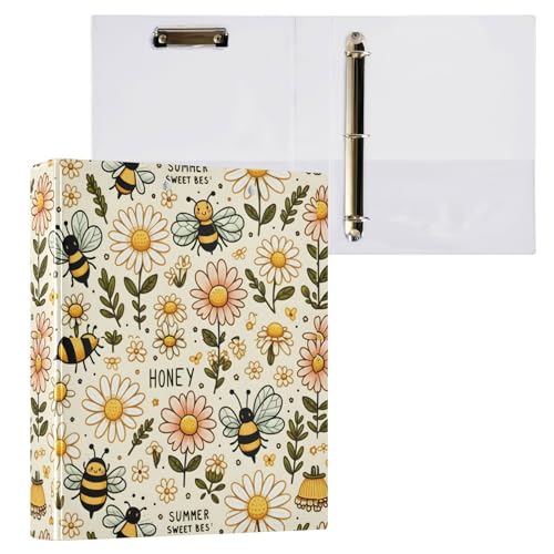 Classeur 3 anneaux pour 200 feuilles format A4 bureau et fournitures scolaires motifs abeilles daisy