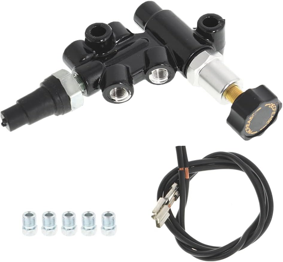 waltyotur Adjustable Combination Proportioning Valve 260-11179 Universal For Any Dual Bowl Master Cylinder 2 Inlets 3 Outlets with Brake Switch