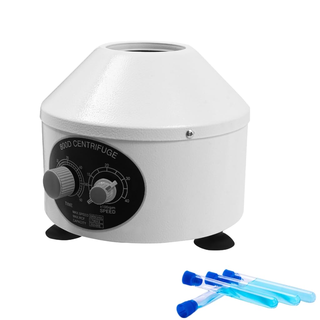 Centrifuga 6 × 20 ml, centrifughe da laboratorio, centrifuga elettrica, 4000 giri/min, controllo del tempo 0-60 min, numero di provette centrifughe 6, 1790 XG, controllo della velocità, 27x25 cm