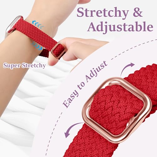 Image of Slim Braided Bands for Apple Watch Band 40mm 41mm 42mm 38mm 46mm 44mm 45mm 49mm Women,Stretchy Solo Loop Nylon Elastic Thin Narrow Skinny Strap for iWatch Ultra 3 SE 3 Series 11 10 9 8 7 6 5 4 3 2 1