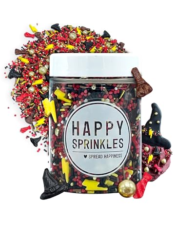 Happy Sprinkles World of Magic 90g - Bunter Streusel Mix mit Schokolade - Tortendeko Essbar mit Magischen Motiven - Deko für Kuchen Kekse & Eis