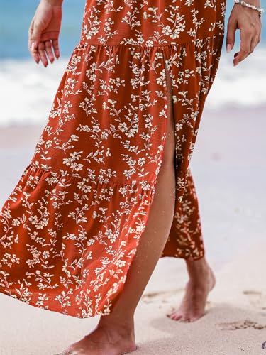 CUPSHE Women Skirts Floral Midi Skirt High Waist Flowing Silhouette Skirt Casual Summer Holiday Beach3
