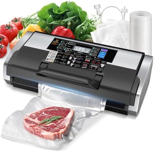 95 kPa Vacuum Sealer Machine, Food Vacuum Sealer with Double Heat...