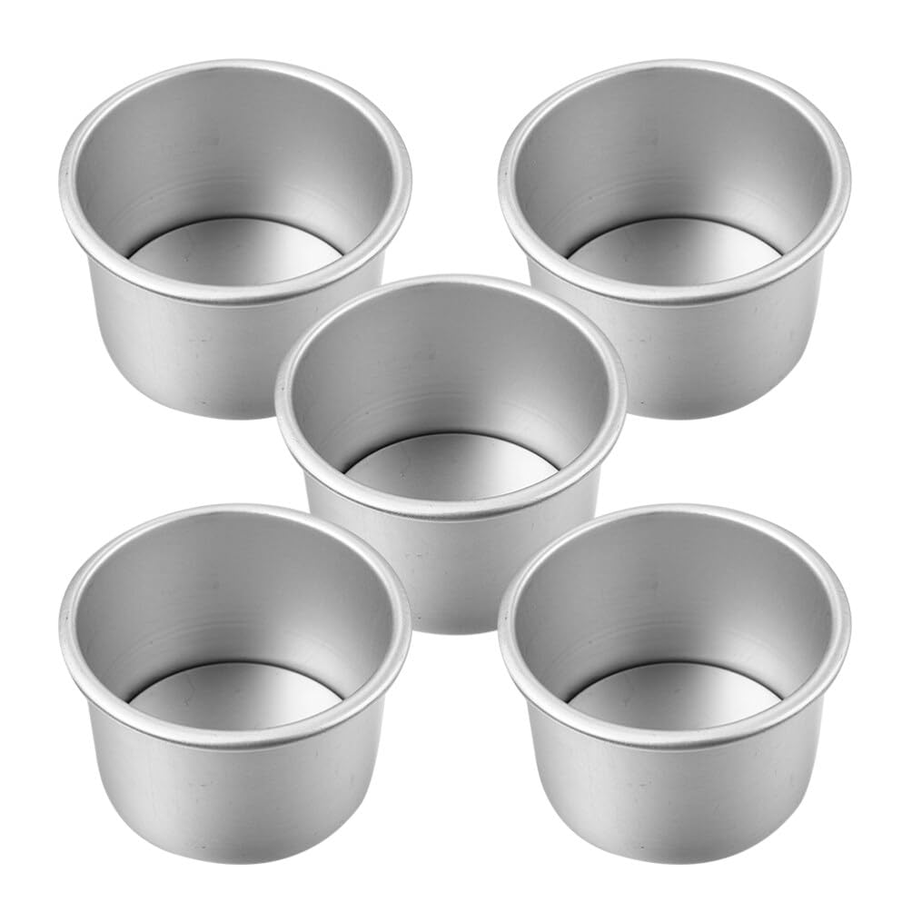 5pcs 2-Inch Cake Pans Removable Bottom Aluminum Alloy Round, Mini Cake Pan  Set for Baking, Loose-Bottom Pie and Cheesecake Molds, Easy to Clean