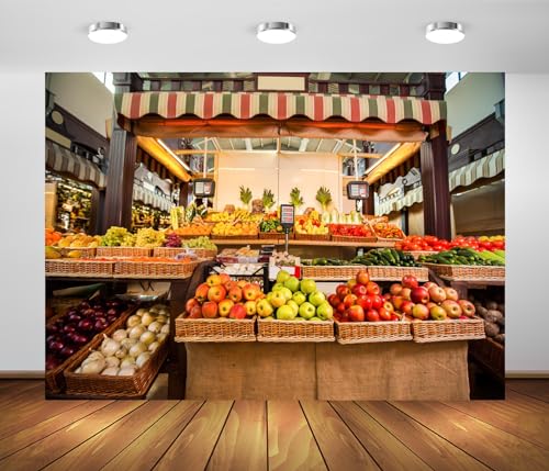 BELECO Fondo Fotográfico Tela 7x5ft Vegetales y Frutas miniatura 1