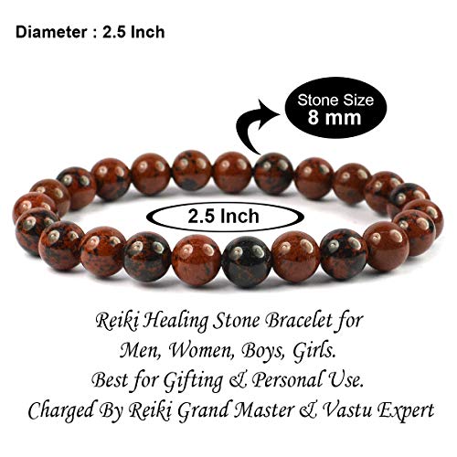 Image of Reiki Crystal Products Natural Crystal Stone Bracelet 8 mm Round Beads for Men & Women | Gemstone Jewellery Bracelet | Reiki Charged | Multiple Stone Variants Available