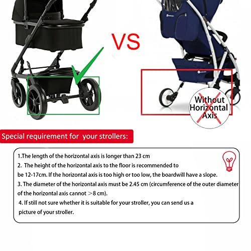 H-YEEU Buggy Board Mit Sitz, Kinder Buggy Board, Trittbrett Für Kinderwagen, Abnehmbar Kinderwagenzubehör für Kinder von 2-6 Jahren (25 kg) Schwarz