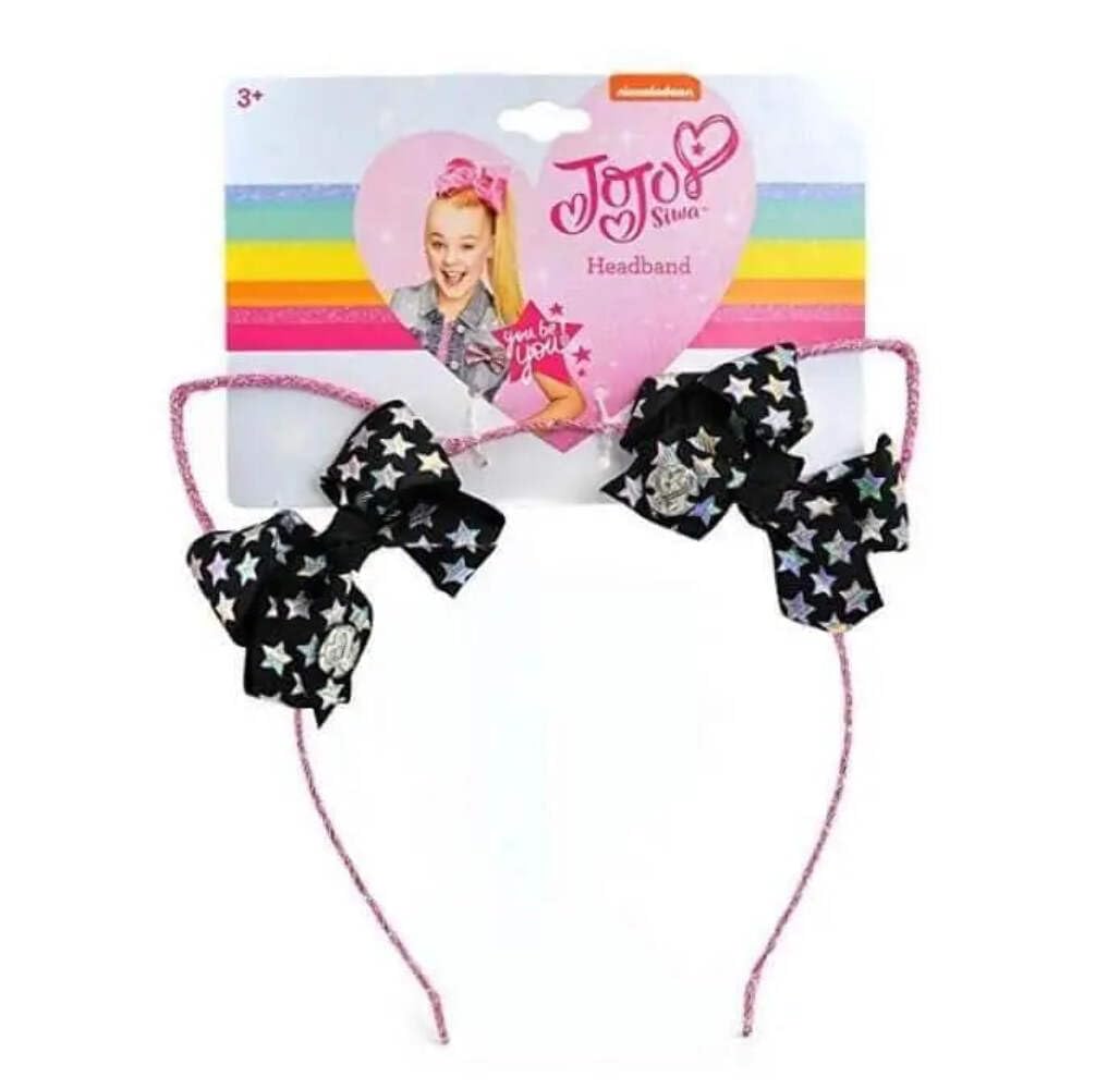 JoJo Siwa Girls Glitter Cat Ear with Mini Bow Headband