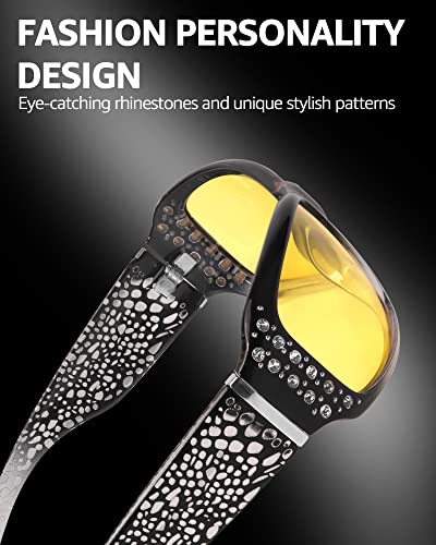 LVIOE Night Vision Glasses for Driving Anti Glare Night Driving Glasses Polarized Yellow Tinted Lens for Women UV Protection4