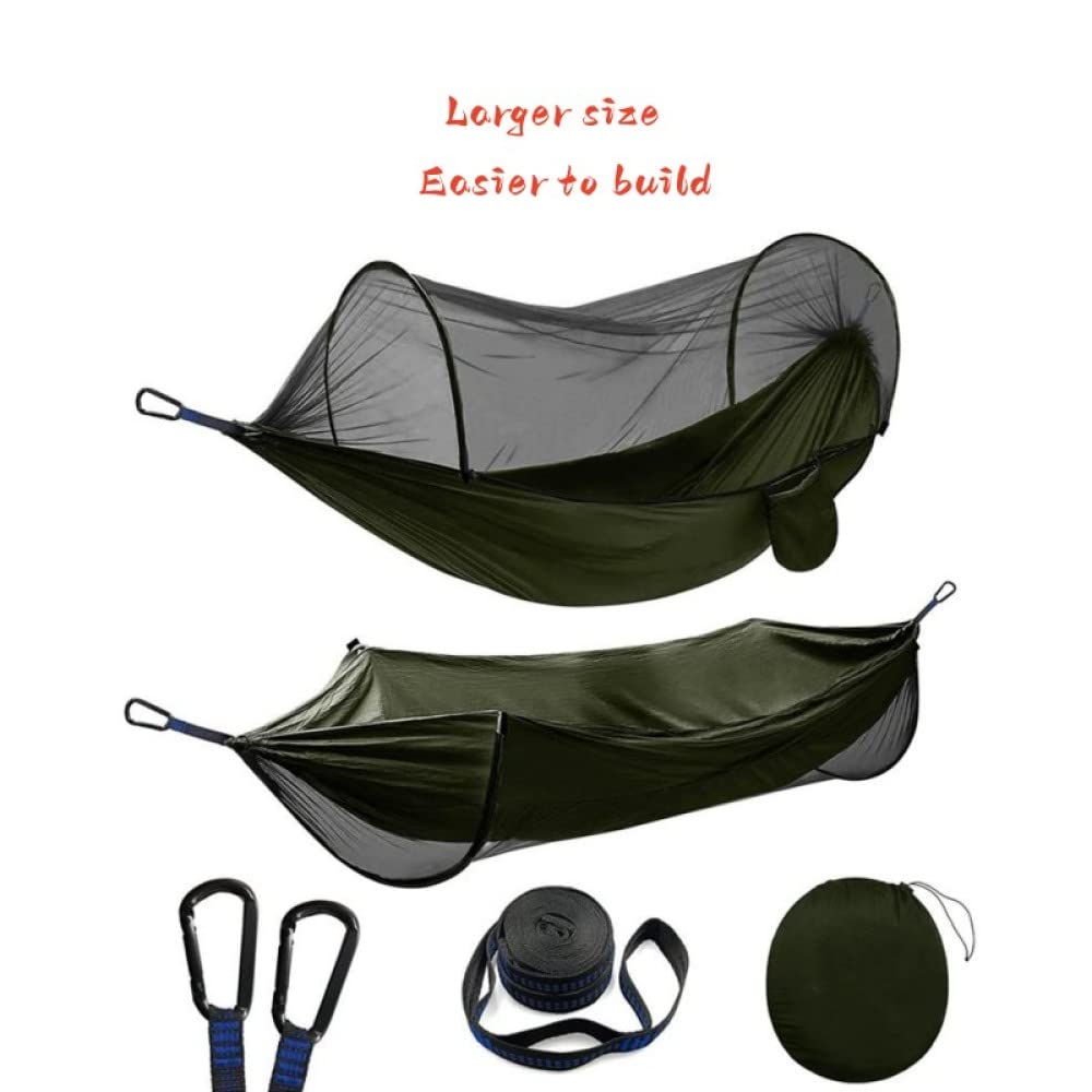 Amache Amaca da Campeggio Pop-up Doppia Oversize Portatile 114x55 Pollici con zanzariera Letto da Viaggio Amaca Altalena in Nylon Amache per Esterno