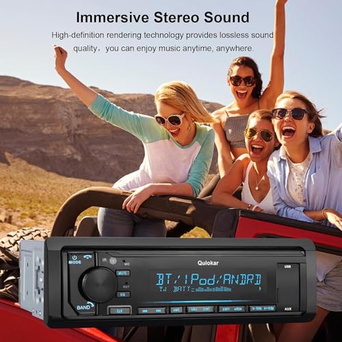 Radio para coche multimedia Single DIN Bluetooth USB AUX miniatura 3