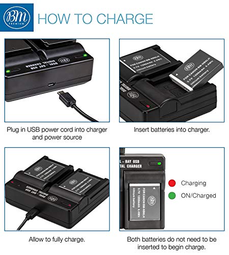 Bm 2 Pack Nb-6L, Nb-6Lh Batteries And Dual Battery Charger For Canon Powershot S120, Sx170, Sx260, Sx280, Sx500, Sx510, Sx520, Sx530, Sx540, Sx600, Sx610, Sx700, Sx710, Elph 500, D10, D20, D30 Camera #TOP3