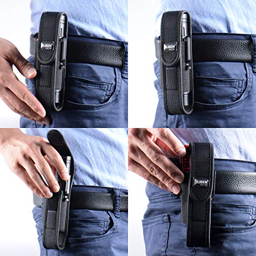 Image of WUBEN Flashlight Holster LED Tactical Flash Light Nylon Pouch Holder Belt Adjustable Heavy Duty Carry Case 5.5 inchx1.2 inch (Flashlight not Included)