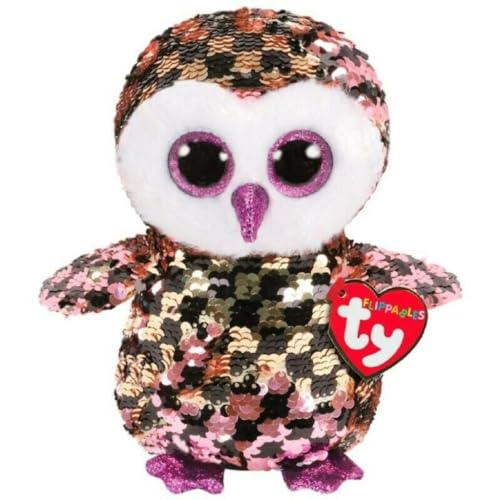 Ty – Flippables – Peluche de Lentejuelas Brillantes Checks – El búho