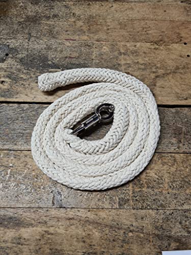 Jumbo Führstrick extra dick Natur mit Panikhaken Silber 2 Meter