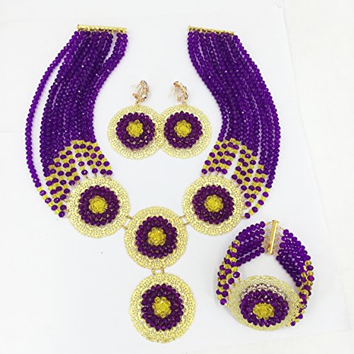 Juego de joyas nigerianas de cuentas africanas de alta costura para mujer 2