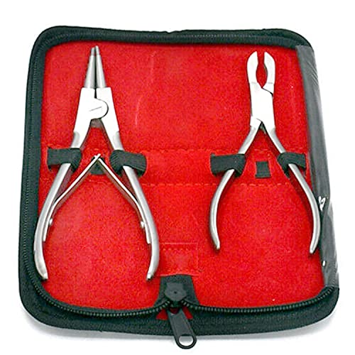 LAJA Imports Stainless Steel Body Piercing Plier Tool 2 Ring Opening and Closing Pliers Come with Case'