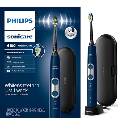 Philips Sonicare ProtectiveClean 6100 Rechargeable Electric Toothbrush, with Pressure...
