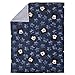 Disney Mickey Mouse Hello World Star/Icon Super Soft Double Sided Velour/Sherpa Baby Blanket, Navy, Grey, White