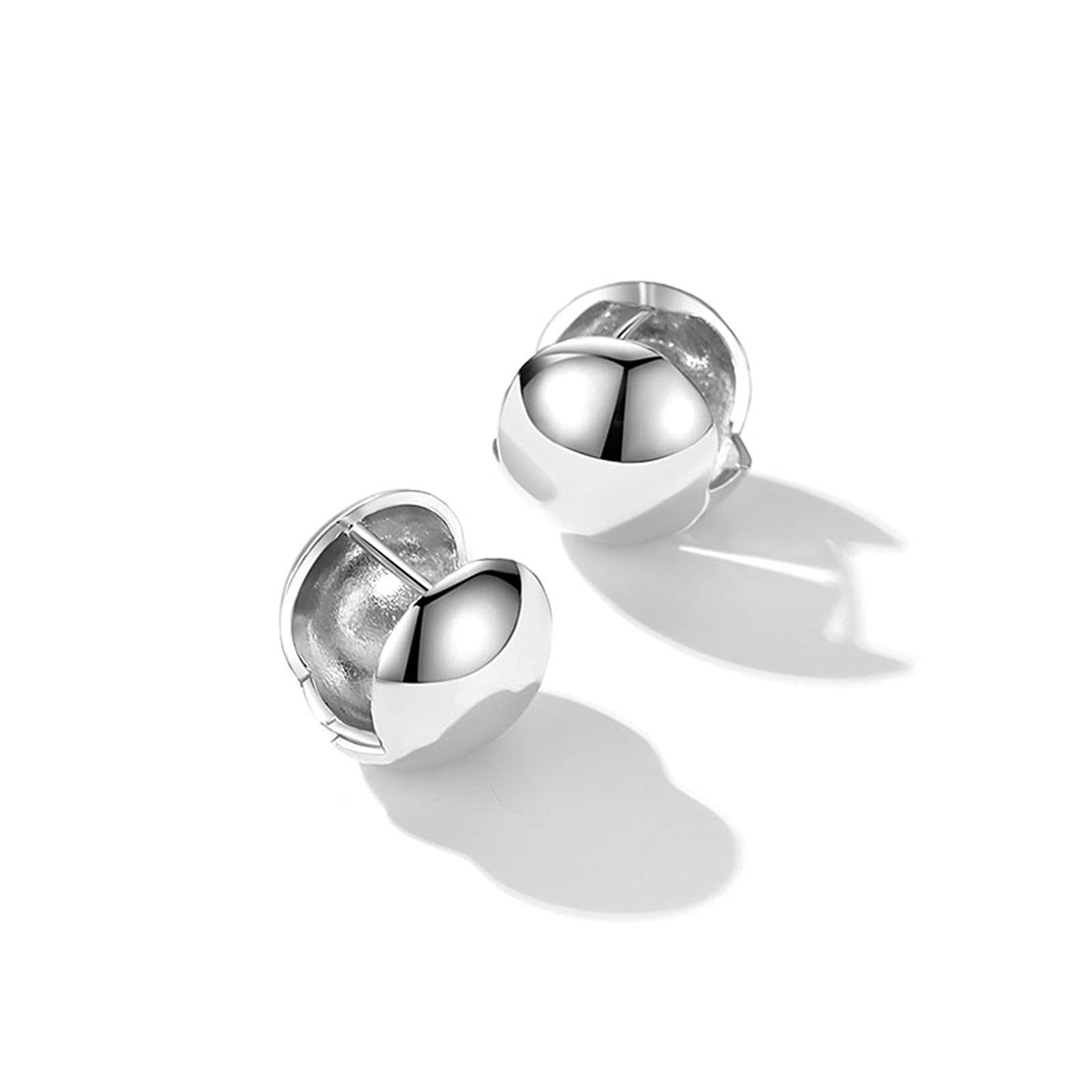 Boucles d'oreilles pour dames en argent rondes puces d'oreilles