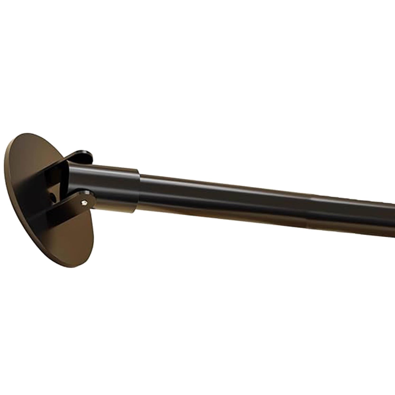 Tonuuoei Corner Wall Closet Curtain Rod, Stainless Support Holder Shower Rods, 180°Swivel Telescopic Angled Drapery Rods for Bedroom, Non-slip Wardrobe Rod(Size:70-95cm,Color:Black)