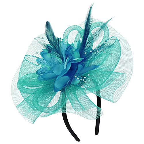 Plume Filet Chapeau Femmes Mariage Pince À Cheveux Dames Fleur De Mariage Fascinator Mariée Chapeaux Corsage Bandeau Fille Vintage À La Main En Épingle À Cheveux Avec Des Perles Pour Banquet Cocktail Cover