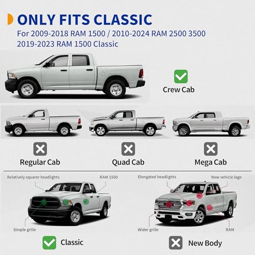 Estribos de 6.5 pulgadas para Dodge Ram 1500 y 2500/3500 miniatura 2