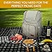 Rnoony Picnic Backpack for Camping, Picnic Basket for 4 with Insulated Cooler Bag and Bottle Pouch, Picnic Bag with Lightweight Blanket and Cutlery Set for Family, Couples and Hiking
