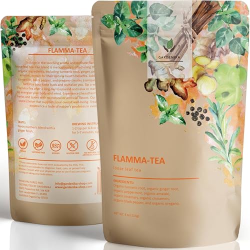 Gardenika Organic Flamma-tea Loose Leaf Tea | Premium Turmeric Ginger Blend with Cinnamon,...