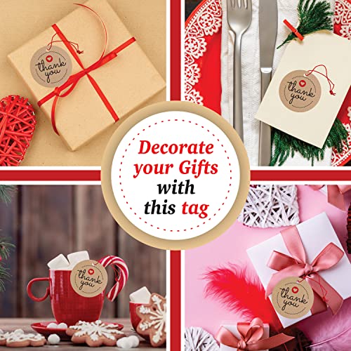 Image of Clickedin - Thank You Craft Tags for Packaging with String 50 Pieces