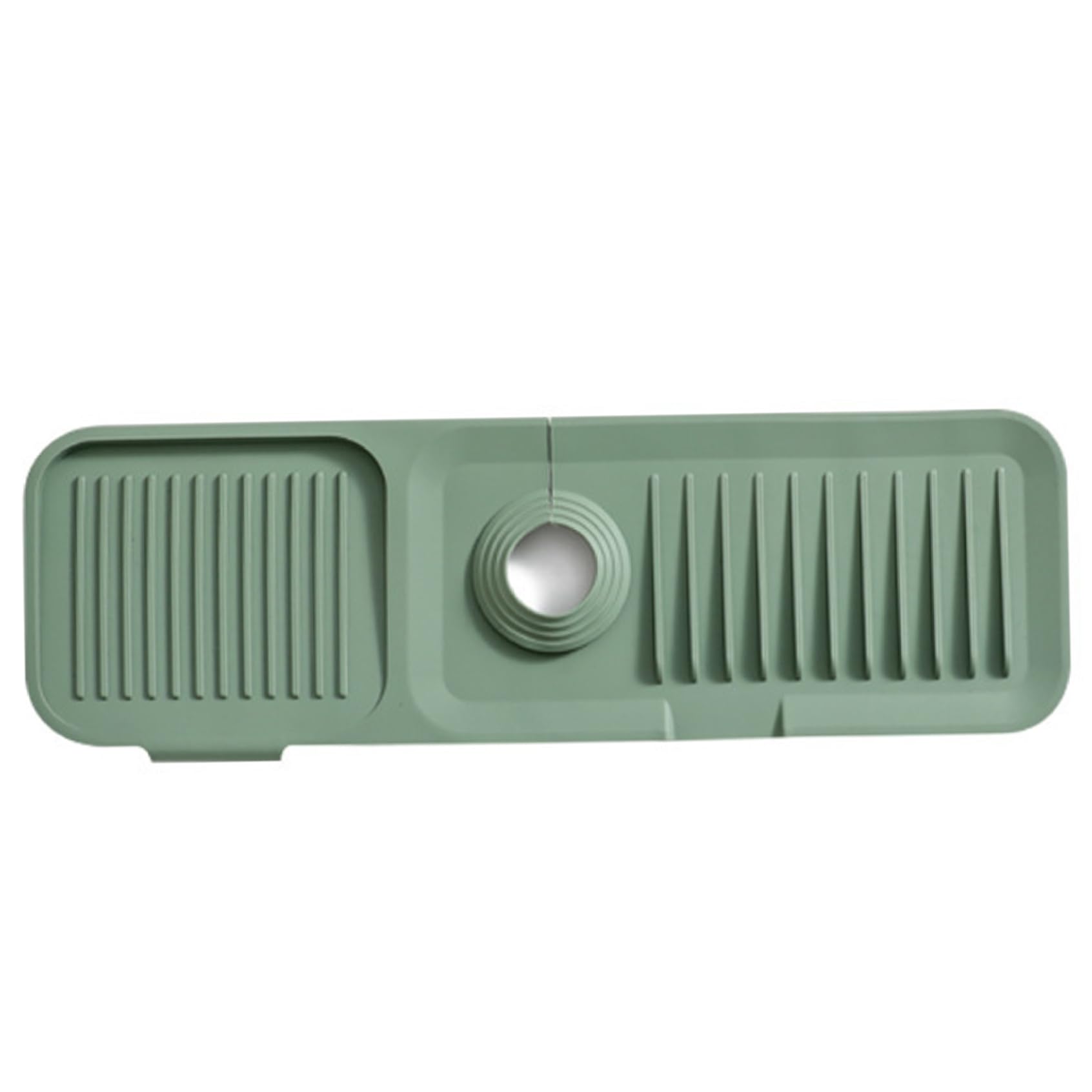 Sink Faucet Mat Silicone Sink Splash Guard, 17.7" Faucet Mat with Drainage Slope Splash Guard for Kitchen Behind, Olive Green