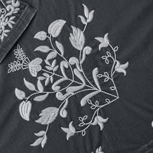 Image of Women's Embroidered Velvet Open Front Cardigan Jacket - Gray 2X