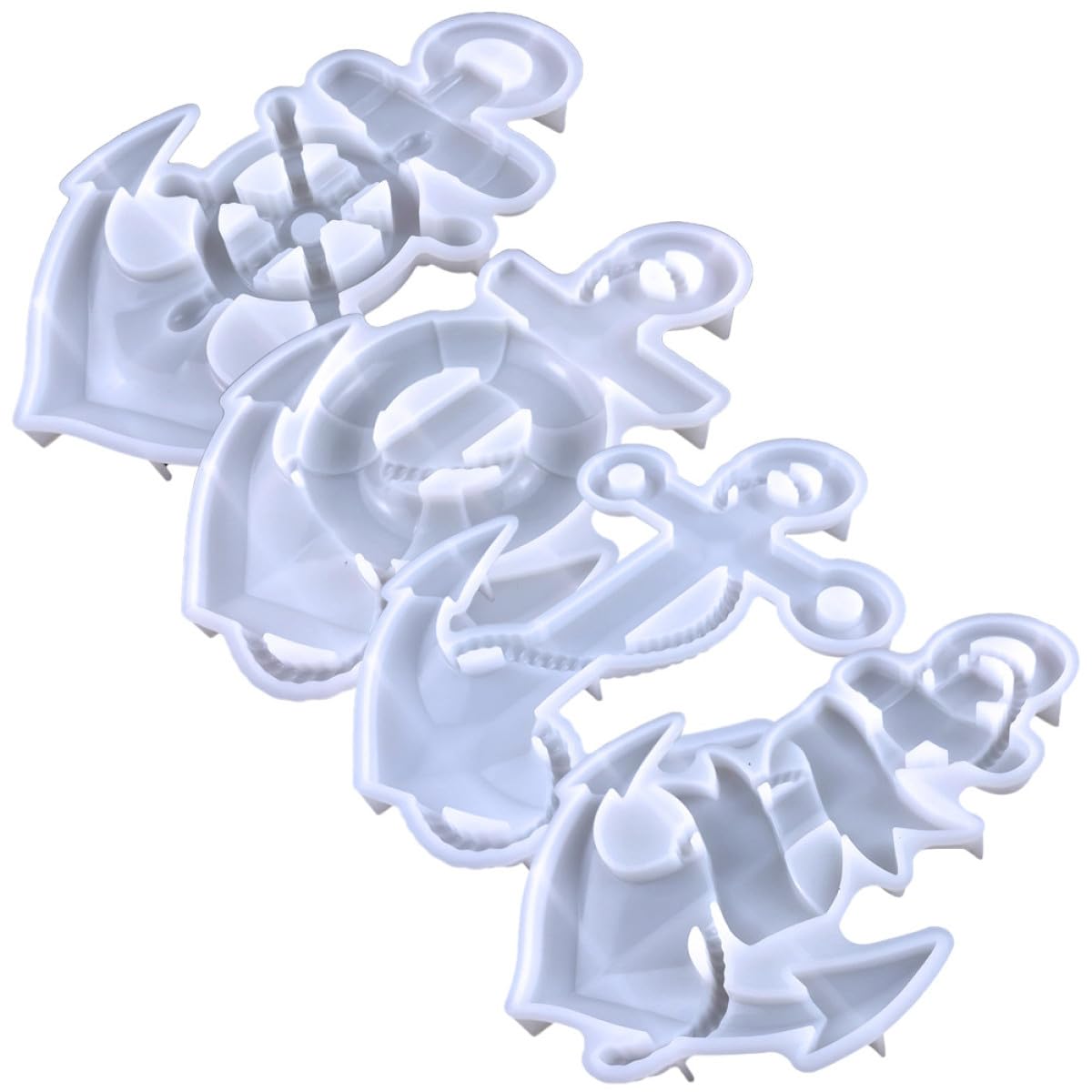 SUPVOX Stampo in Silicone Flessibile a Forma di Ancora, Kit 4 Pezzi per Decorazioni da Parete Fai da Te, Antiaderente e Facile da Pulire, Forniture Artigianali per Creazioni Uniche