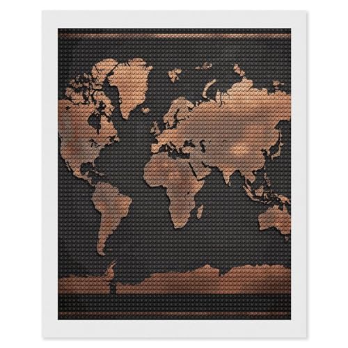 Peinture diamant 5D adulte carte du monde pour évacuer le stress au quotidien