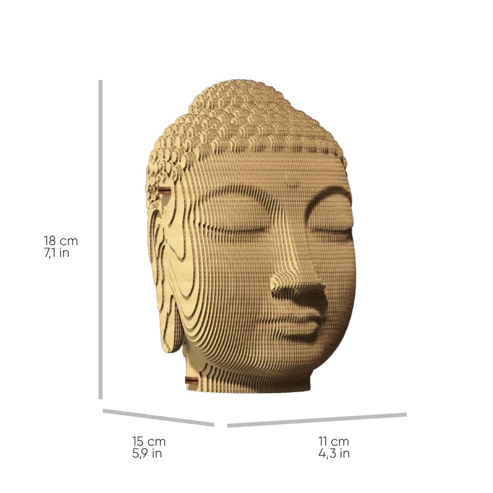 Statua di Buddha Puzzle 3D in Cartone – Modellino da Costruire | 79 Pezzi, 18 × 15 × 11 cm – Kit Scultura Fai da Te da Dipingere, Materiali Riciclati, Ragazzi e Adulti, Idea Regalo