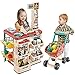 BAKAJI Playset Supermercato Giocattolo Bambini con Carrello Spesa Registratore Cassa e Scanner Luci e Suoni + Accessori Supermarket Frutta Verdura Soldi Bilancia Gioco Educativo 48 x 42 x 82 cm