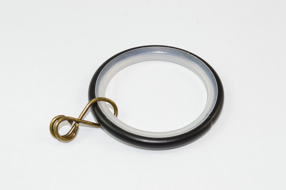 6 x Curtain Rod Rings Silent Type Loose Eye Black ID 35mm - OD 42mm