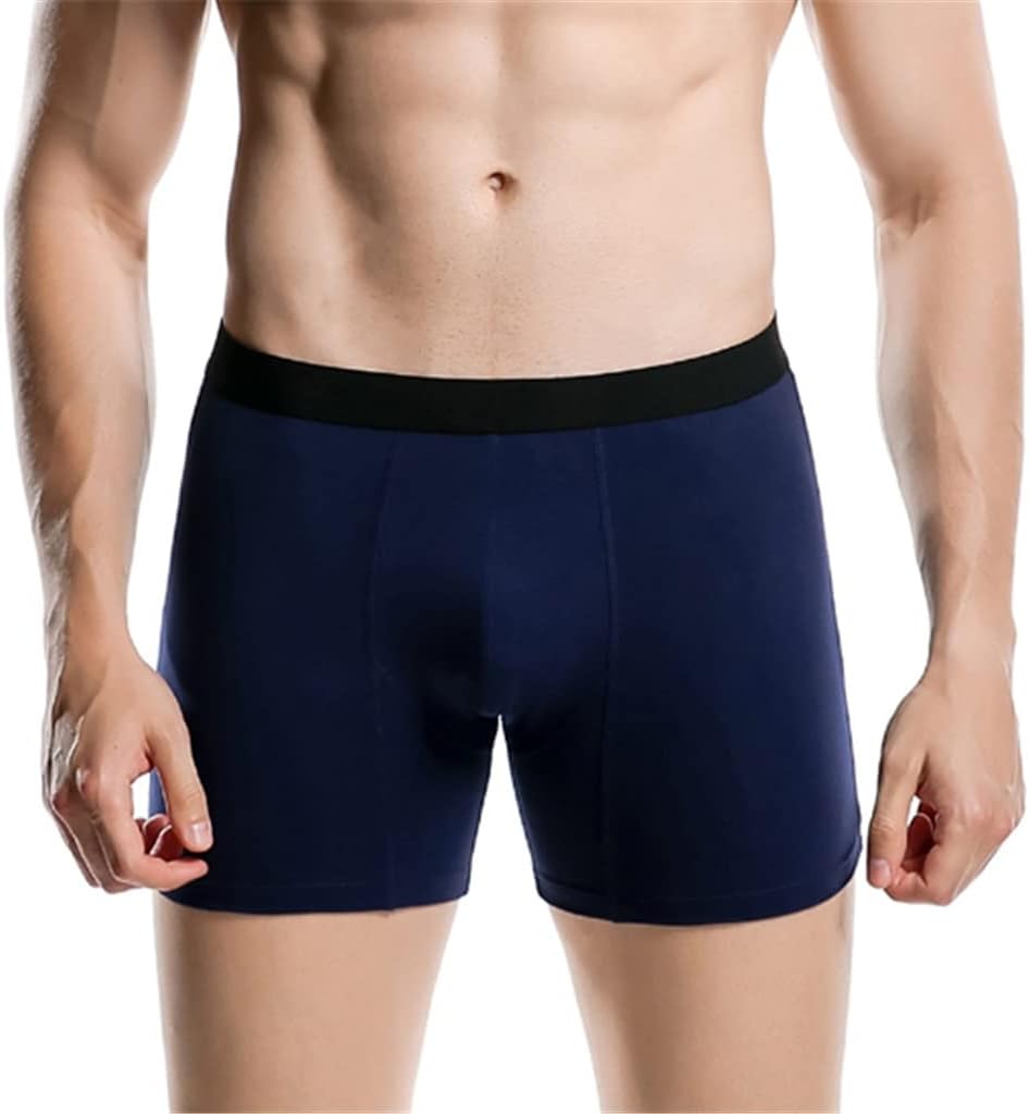ASXDCP 下着の男性ボクサーショートロングコットンボクサー通気性ソリッドボクサーショーツアンダーパンツマン5 PCSパック(Eu