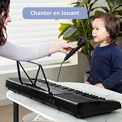 COSTWAY Clavier Électronique à 61 Touches Portable avec Microphone,Piano Numérique avec Pupitre,255 Sons,255 Rythmes,24… - Les Beatles, Paul McCartney, John Lennon, RIngo Starr, George Harrison COSTWAY Clavier Électronique à 61 Touches Portable avec Microphone,Piano Numérique avec Pupitre,255 Sons,255 Rythmes,24… – Image 7
