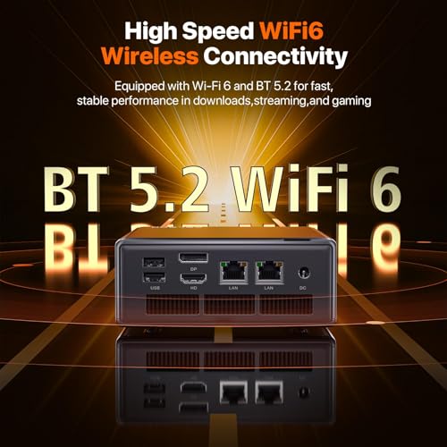 Image of PELADN Mini PC Gaming, Dual LAN 2.5Gbe, AMD Ryzen 5 5600H (Upgraded 5700U /7430U),16GB DDR4(Dual-Slot Upgradeable) /512GB SSD,Type-C /DP /HD,WiFi6 4K /60Hz Triple-Display USB3.2 /BT5.2,3-Year Warranty