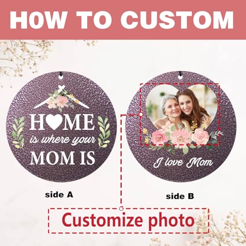Image of for Mom from Daughter Son, Anniversary Birthday Gift for Mother, Customized Photo Windchime for Mom, Home Christmas Decoration