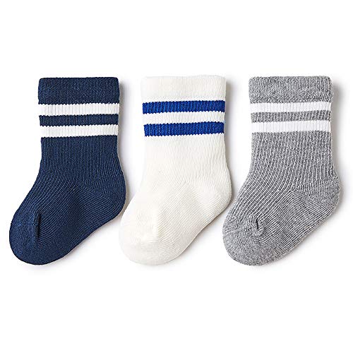 Image of HCLC Baby Crew Socks Athletic Kids Boy Girls Cotton Sports Ankle Socks Unisex Infant Toddler Newborn